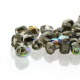 True2™ Czech Fire polished faceted glass beads 2mm - Crystal graphite rainbow